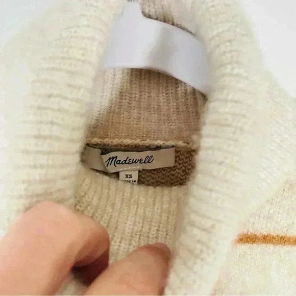 NEW Madewell Pearldale Turtleneck Sweater Windowpane Preppy Cozy Merino Wool - Picture 7 of 9